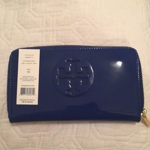 NWT Tory Burch Royal Blue Patent Wallet